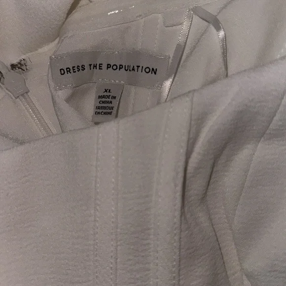 NEW Dress the Population Melania Off the Shoulder Corset White Gown Sz XL - Picture 7 of 8